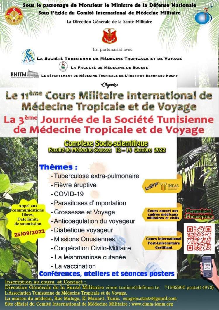 Le 11ième Cours Militaire international de MédecineTropicale et de voyage